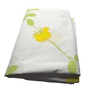 Vintage Wamsutta Ultracale Christian Dior Yellow Rose Double Flat Sheet